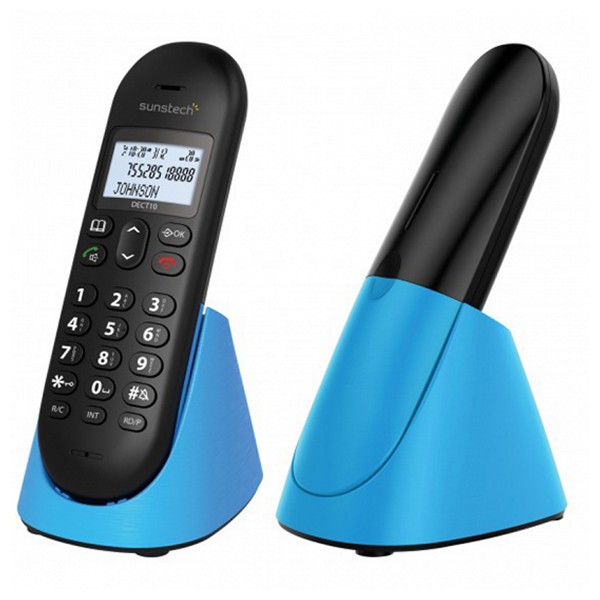 Teléfono Inalámbrico Sunstech DECT10BL DECT 1,5" LCD Azul