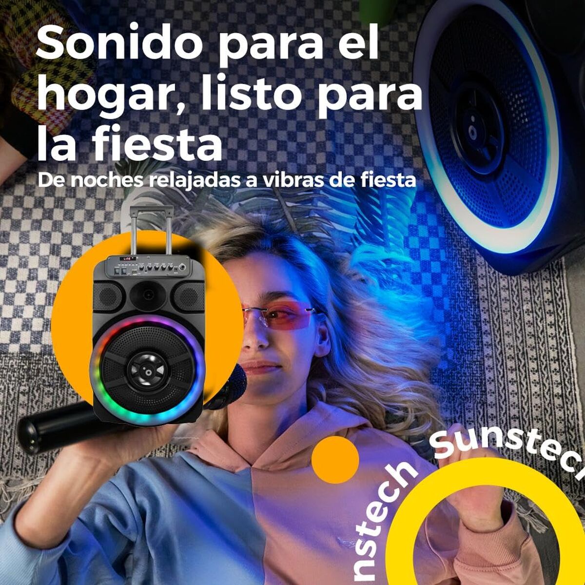 Portable Bluetooth Speakers Sunstech Muscles 12 Black