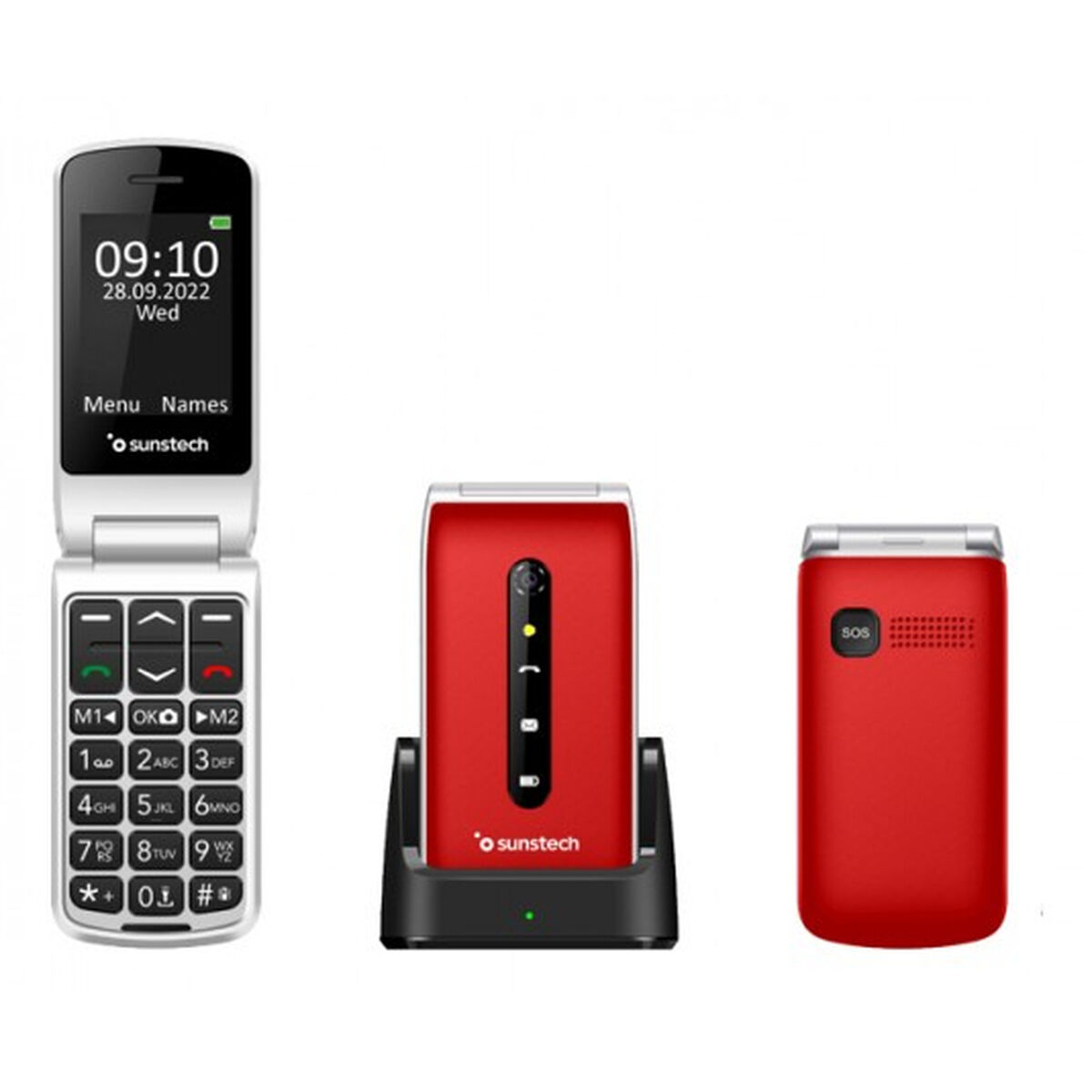 Picture of Mobile telephone for older adults Sunstech CELT18RD Red 2.4"