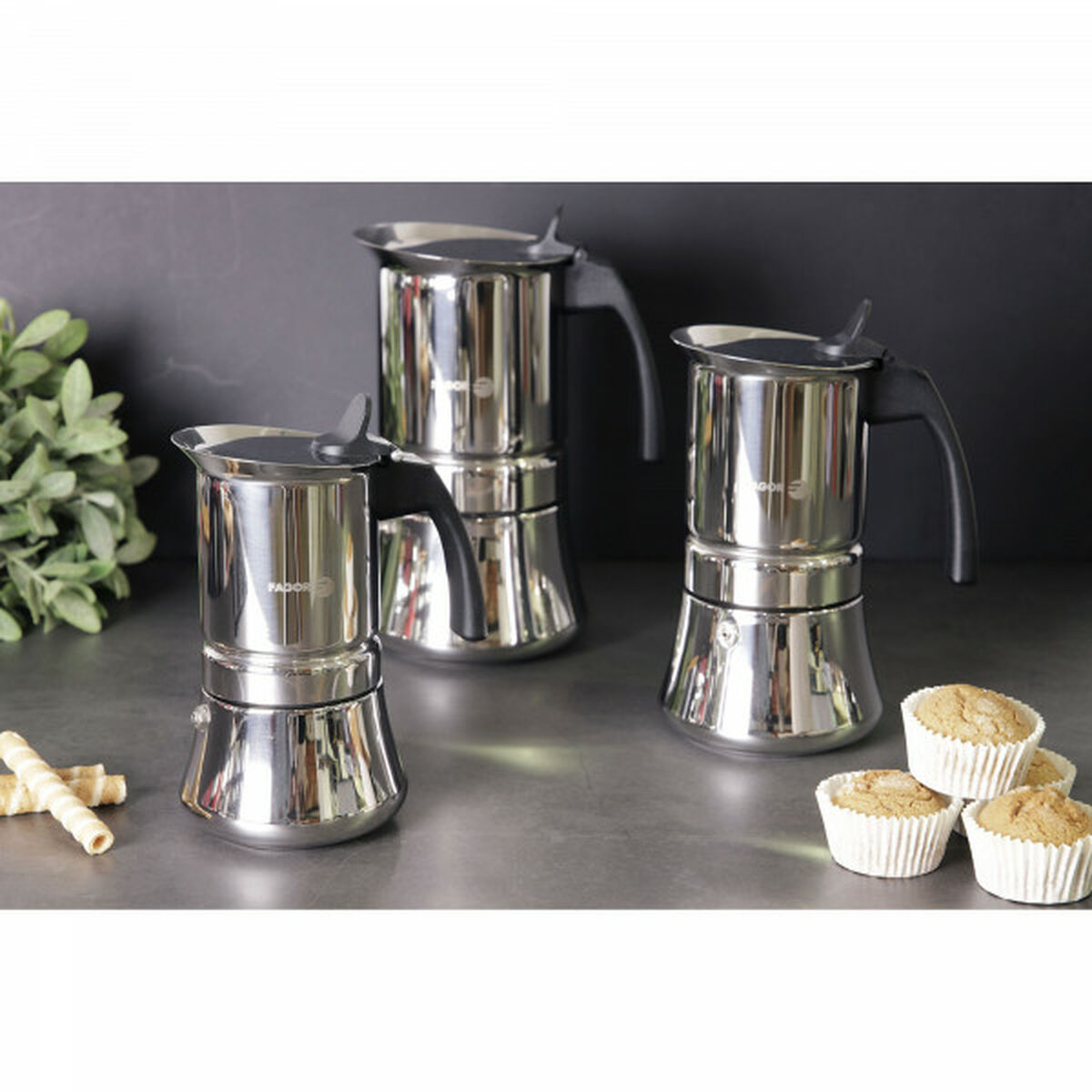 Italiaanse Koffiepot Fagor Roestvrij staal