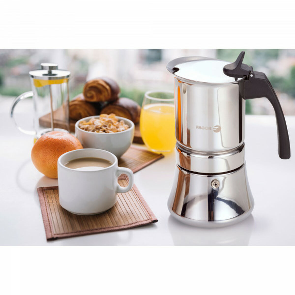 Italiaanse Koffiepot Fagor Roestvrij staal