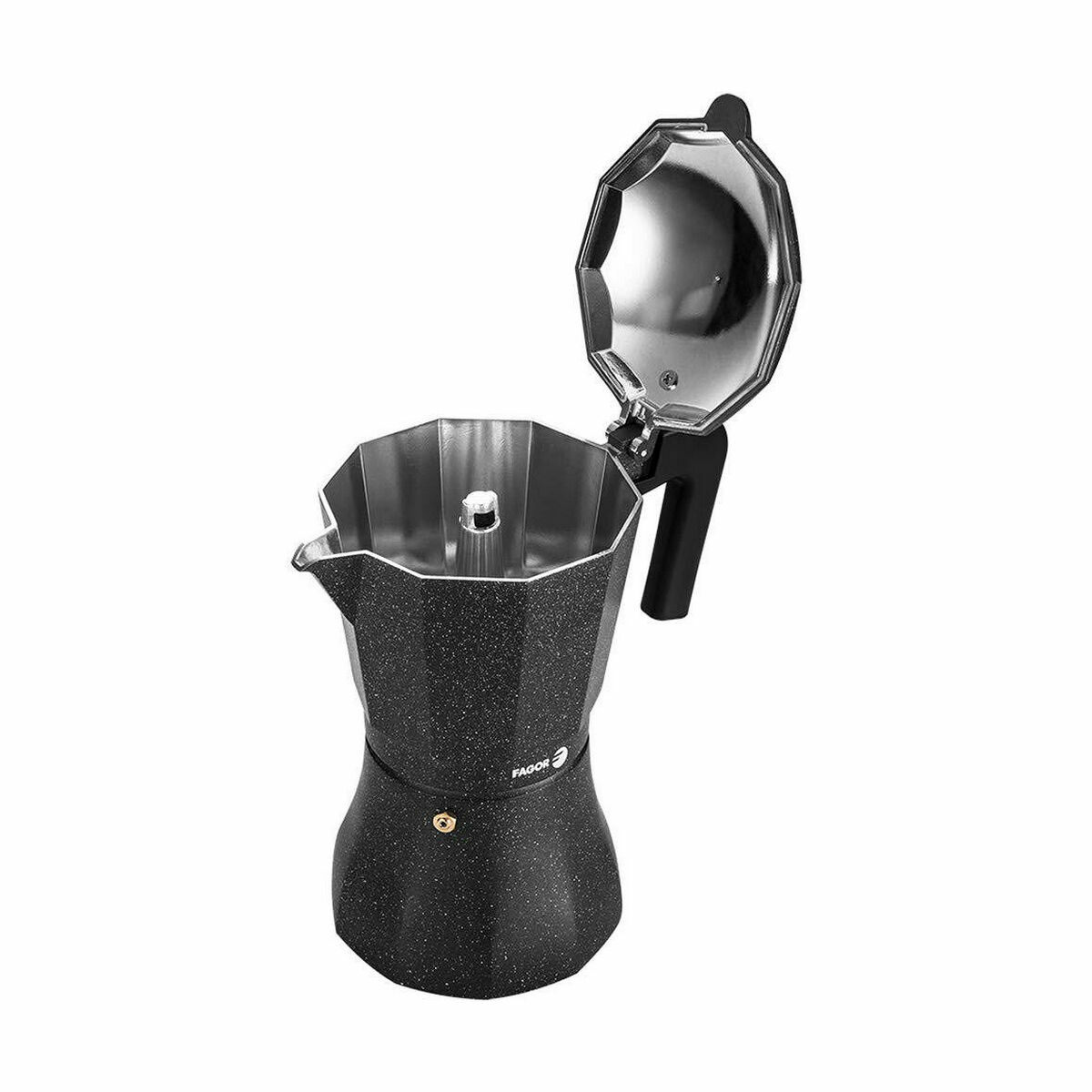 Italian Coffee Pot Fagor TIRAMISU 6 Black Aluminium, view 2