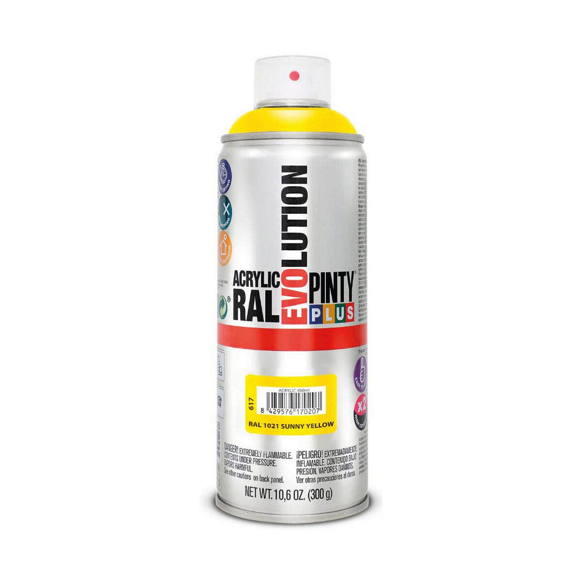 Peinture en spray Pintyplus Evolution RAL 1021 400 ml Sunny Yellow