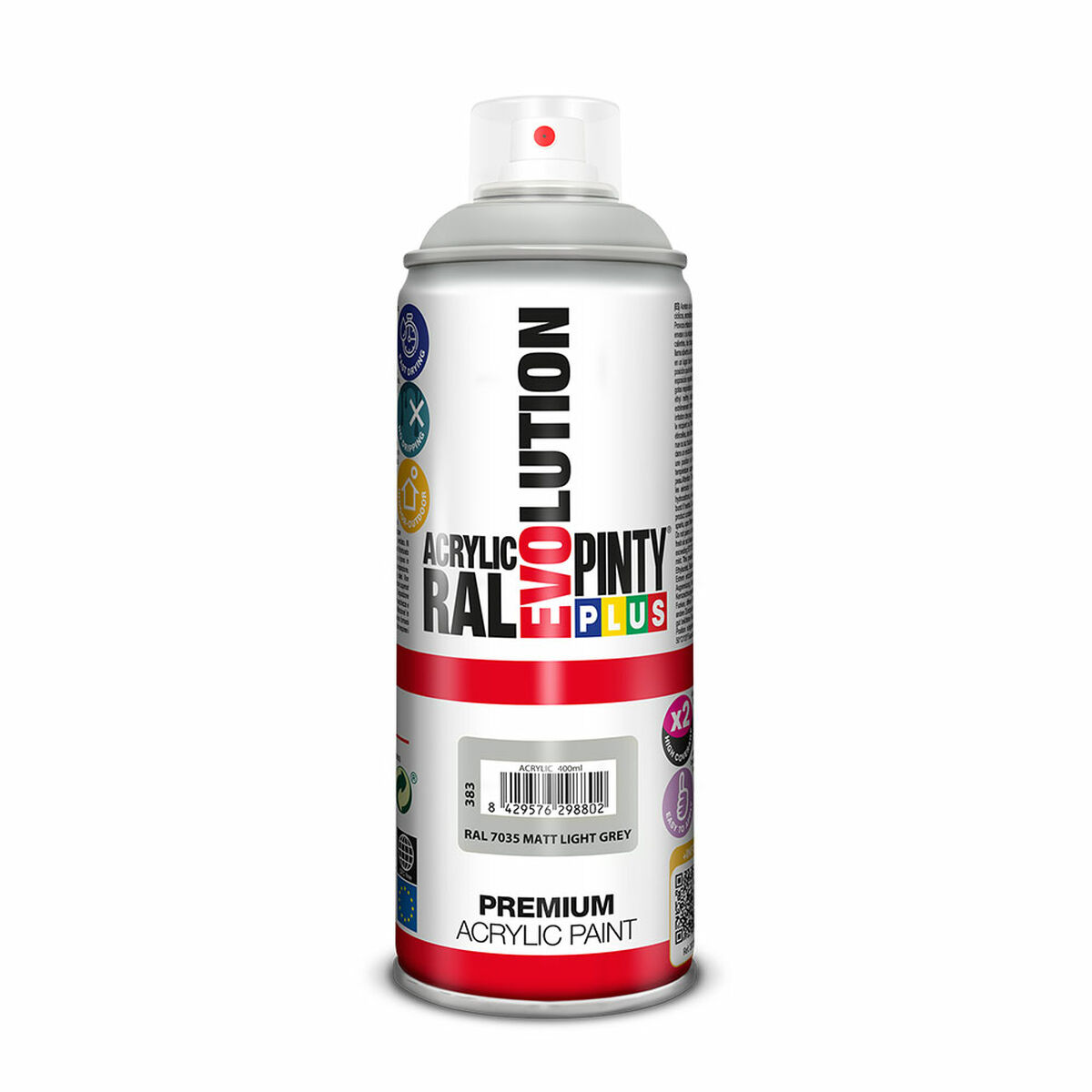 Peinture en spray Pintyplus Evolution RAL 7035 Gris clair 400 ml Mat
