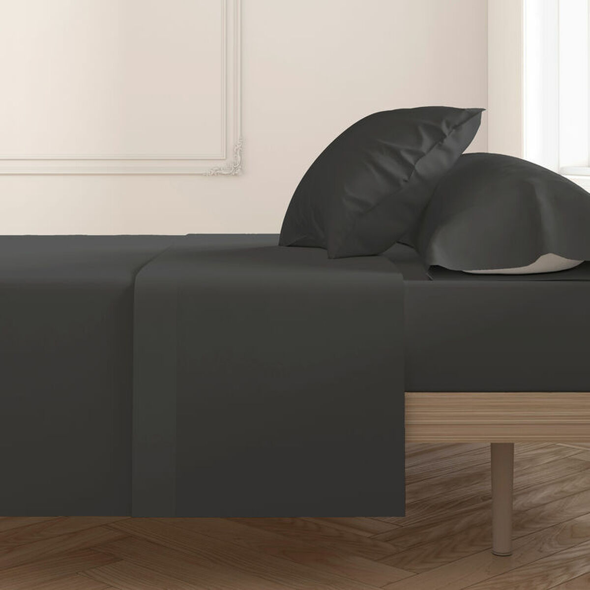 Image secondaire de Drap Hosteline Mixcolors Noir Lit 1 personne