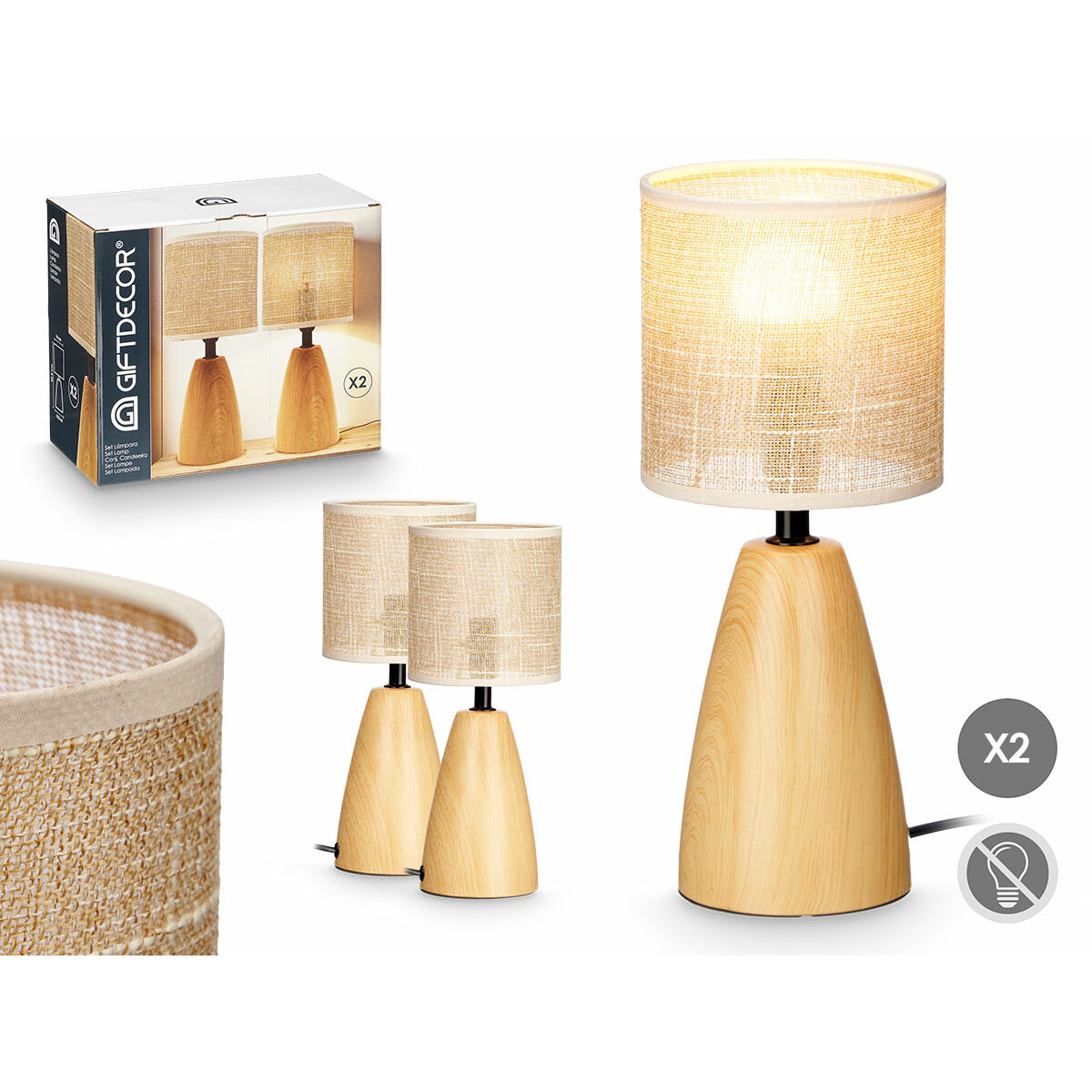 Image secondaire de Lampe de bureau Marron 60 W 2 Unités