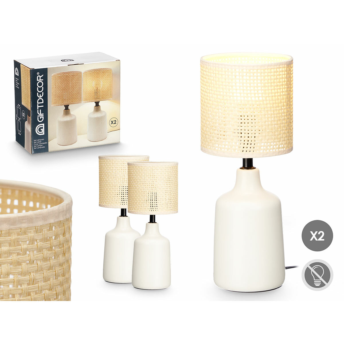 Image secondaire de Lampe de bureau Blanc 60 W 2 Unités