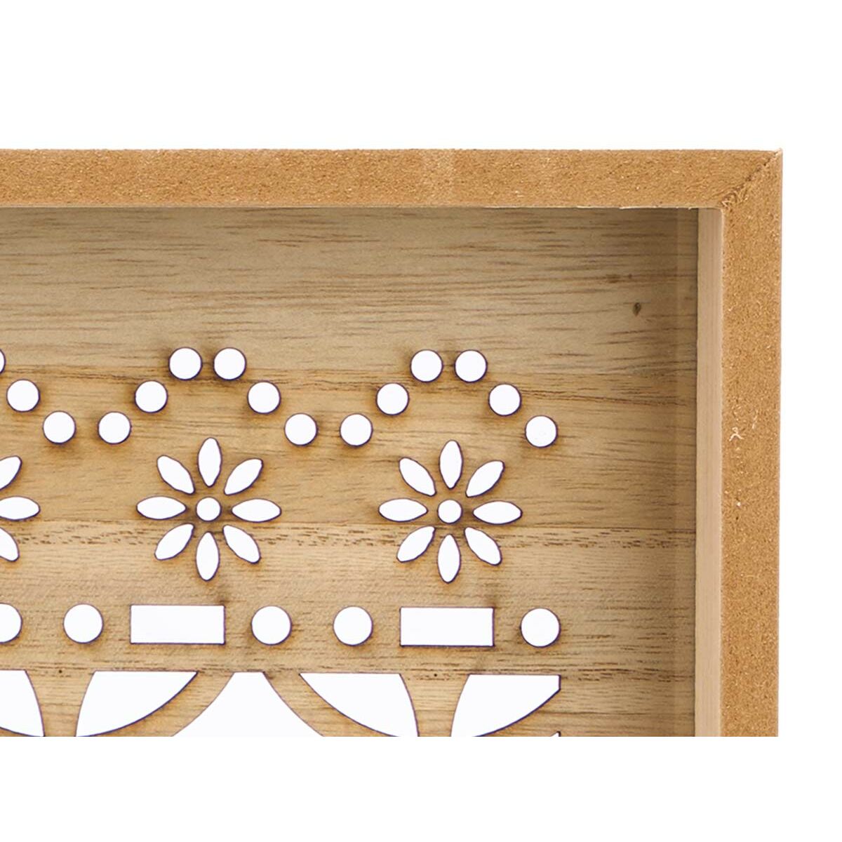 Set of trays Gift Decor Brown Transparent Wood Glass Circle 2 Pieces, view 3