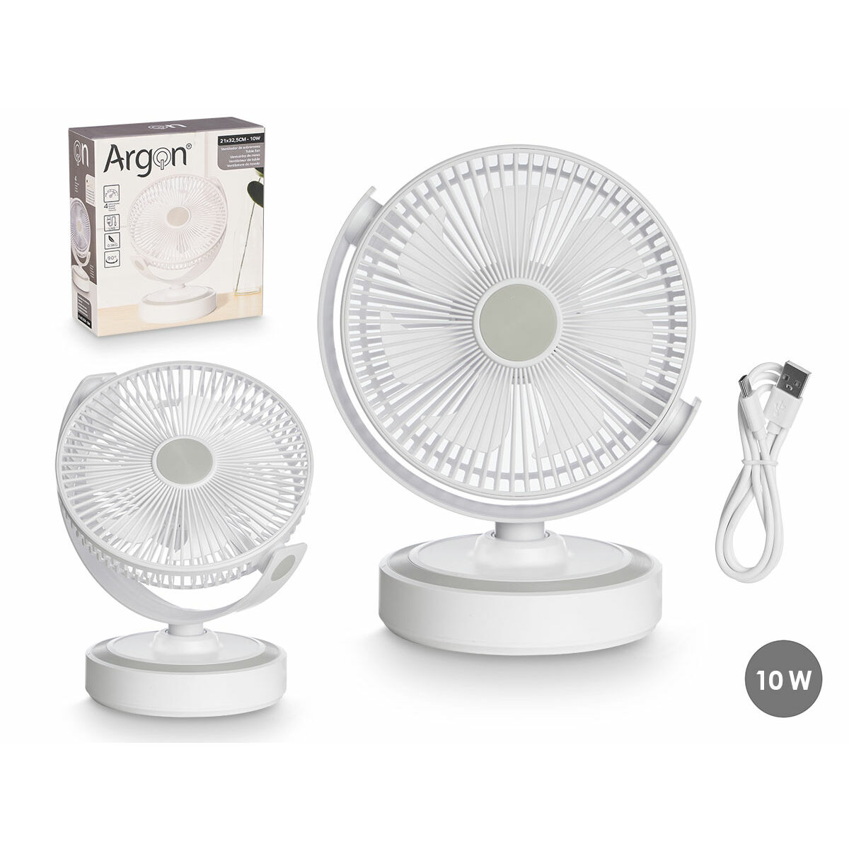 Image secondaire de Ventilateur de Bureau Argon 5080 5080 Blanc 10 W 21 x 28 x 32,5 cm
