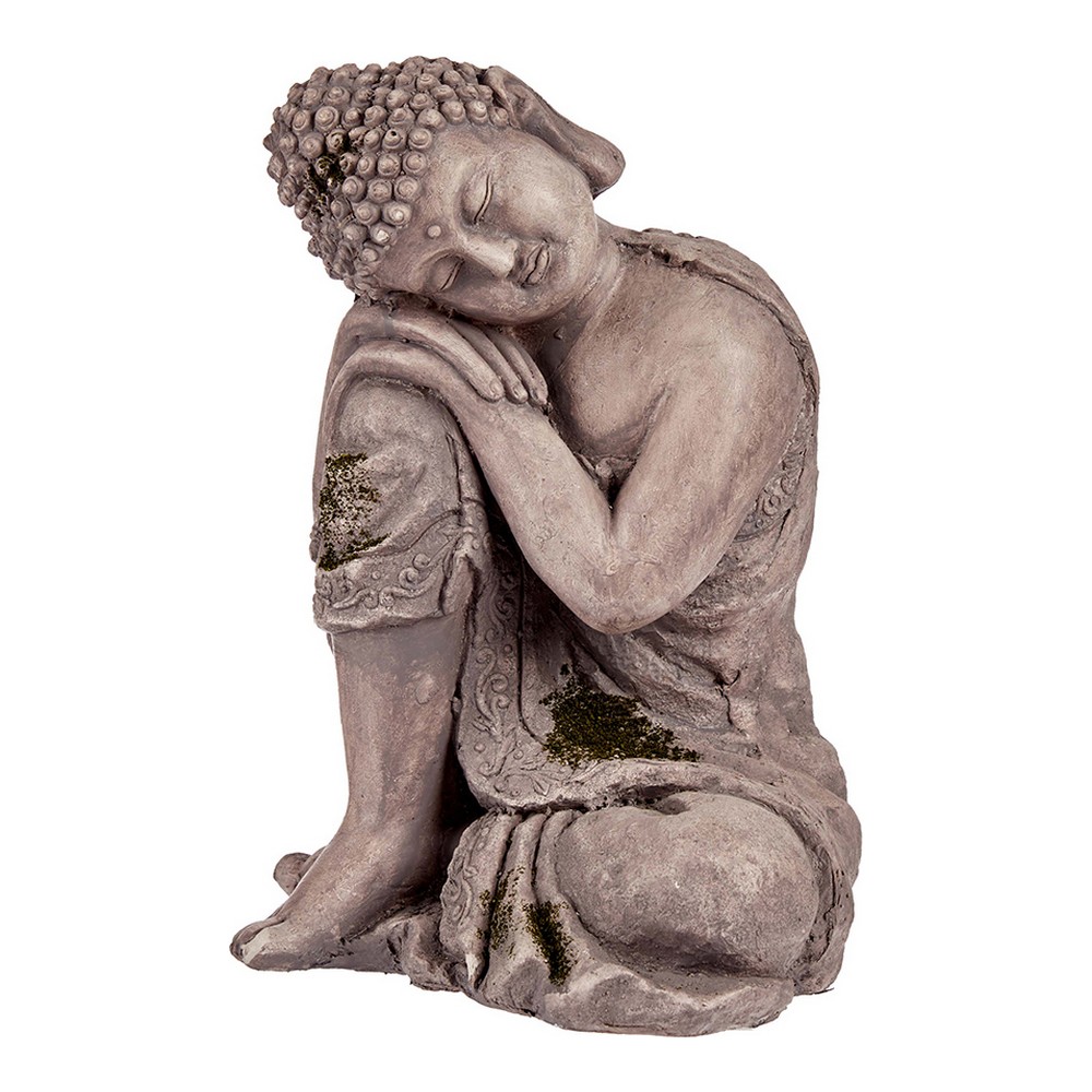 Figura Decorativa para Jardín Buda Gris Poliresina (23 x 34 x 28 cm)