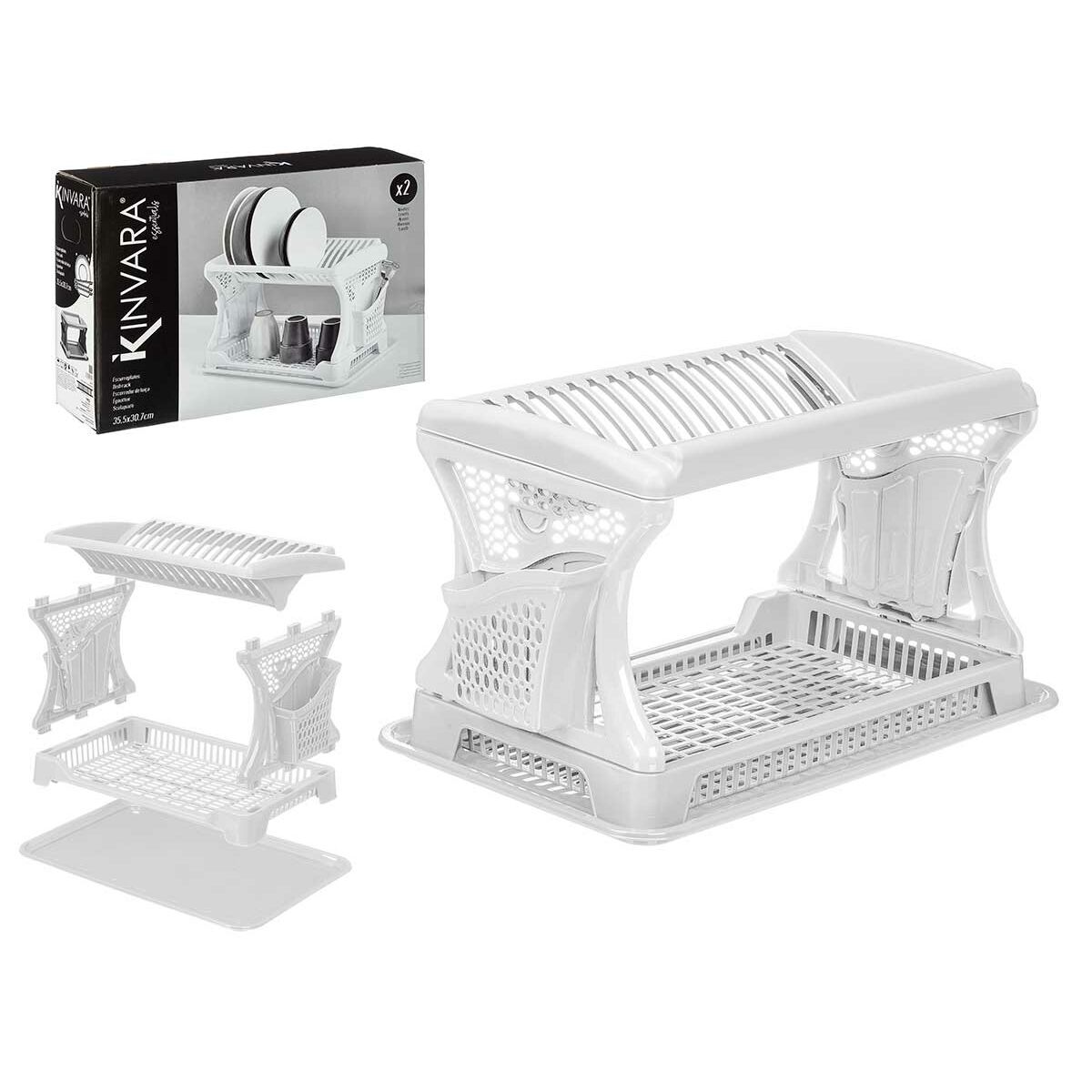 Draining Rack for Kitchen Sink Kinvara White 47,5 x 30 x 27,5 cm, view 2