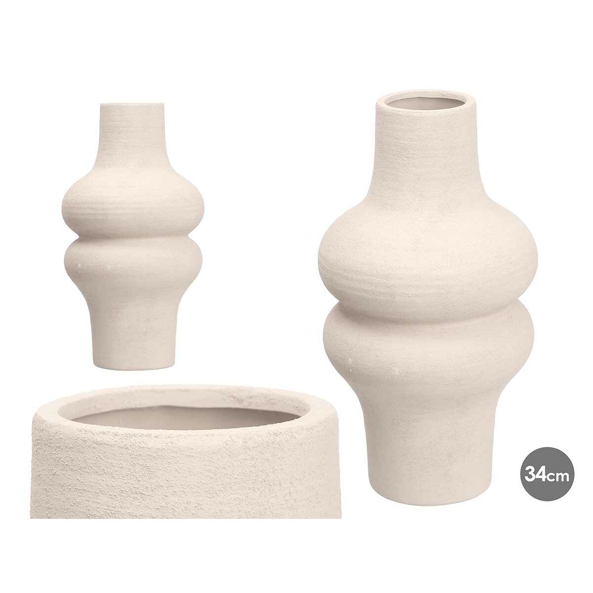 Image secondaire de Vase Gift Decor 20034-WH 20034-WH Blanc Céramique 18 x 34,5 x 18 cm