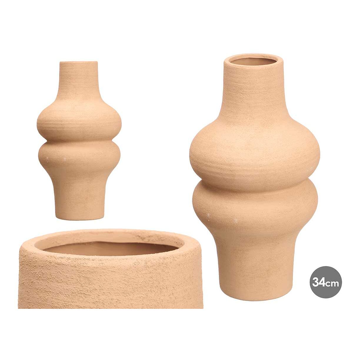 Image secondaire de Vase Gift Decor 20034-CLS 20034-CLS Marron Céramique 18 x 34,5 x 18 cm