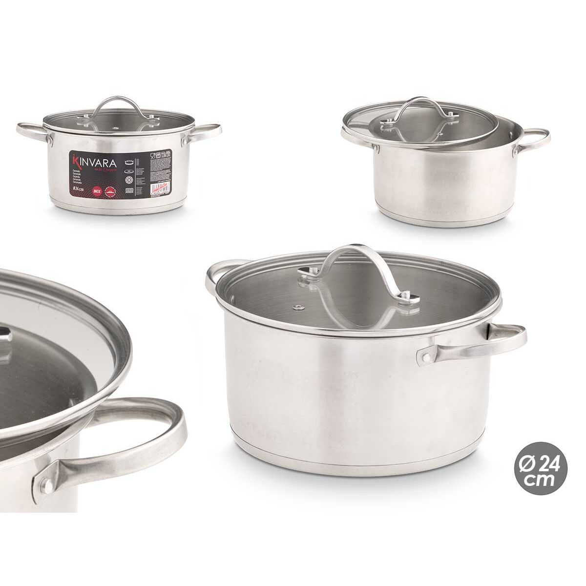 Casserole with lid Kinvara Silver 31,7 x 16,5 x 24 cm 30,5 x 14 x 23,5 cm 31 x 14 x 23,5 cm, view 2