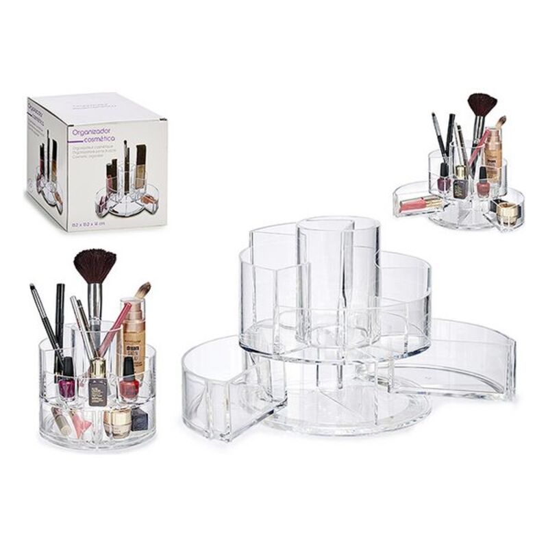 Make-up organizer Transparent Plastic (15,5 x 15 x 15,5 cm)
