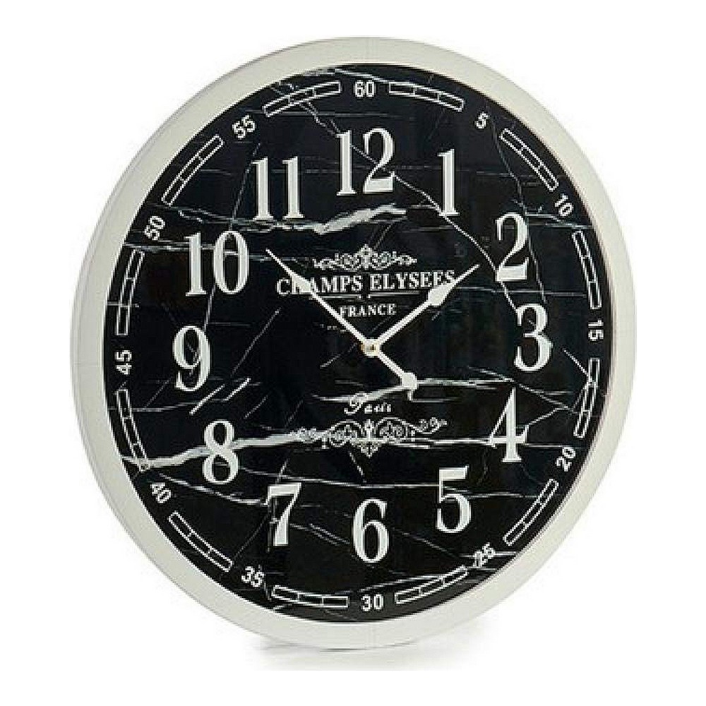 Wall Clock White Black (3,5 x 60 x 60 cm)