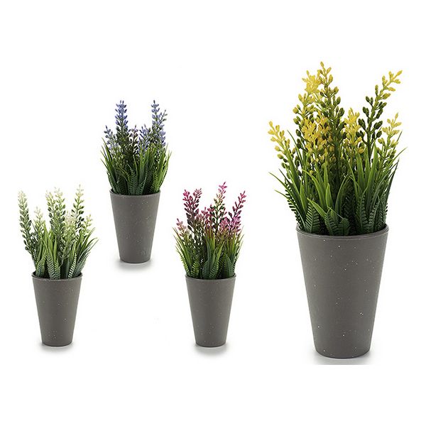 Planta Decorativa Gris Plástico (10 x 23 x 10	 cm) (10 x 22 x 10 cm) (9 x 22 x 9 cm)