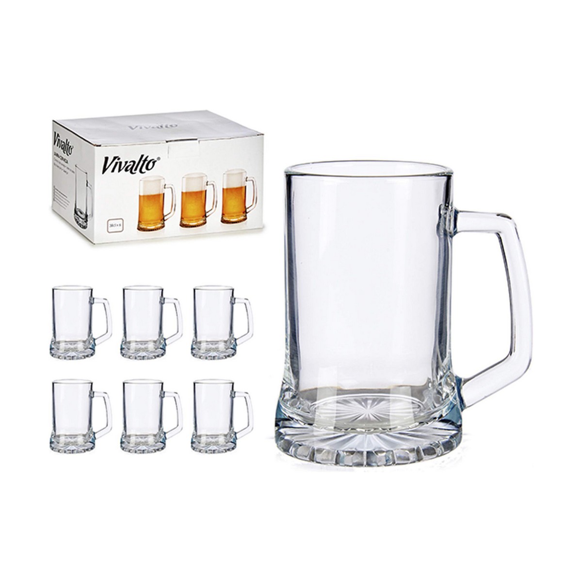 Beer Mug 971469 9 x 13 x 12 cm Transparent Glass 380 ml (1 uds)