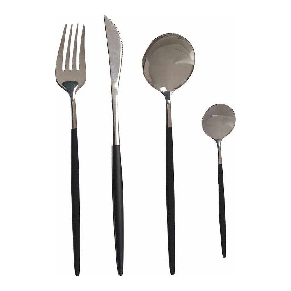 Cutlery Set Silver Black Stainless steel (8 pcs)