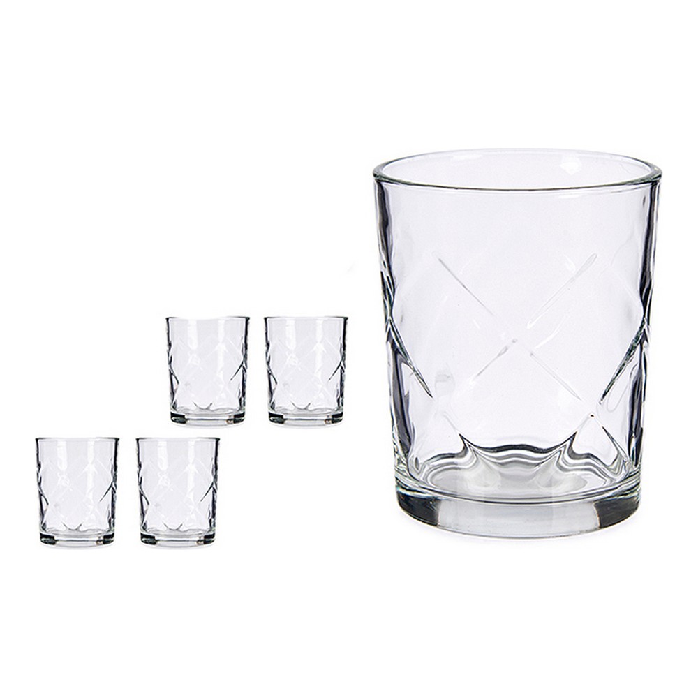 Set of glasses Vivalto Rhombus Crystal (400 ml) (4 Pieces) (8,5 x 10 x 8,5 cm) (400 ml x 4)