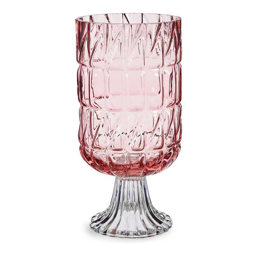 Vase Engraving Crystal Pink (13 x 26,5 x 13 cm)
