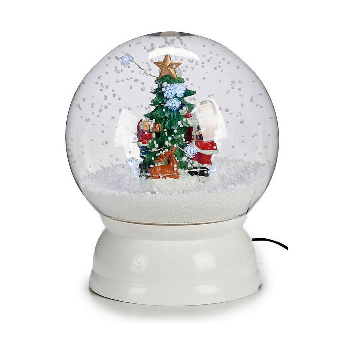 Boule de Neige Sapin de Noël 22 x 27 cm Blanc Plastique