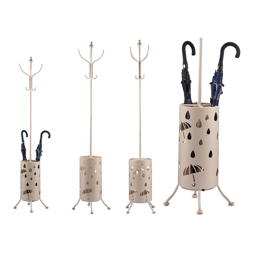 Coat rack Umbrella stand Metal Cream (44 x 185 x 44 cm)