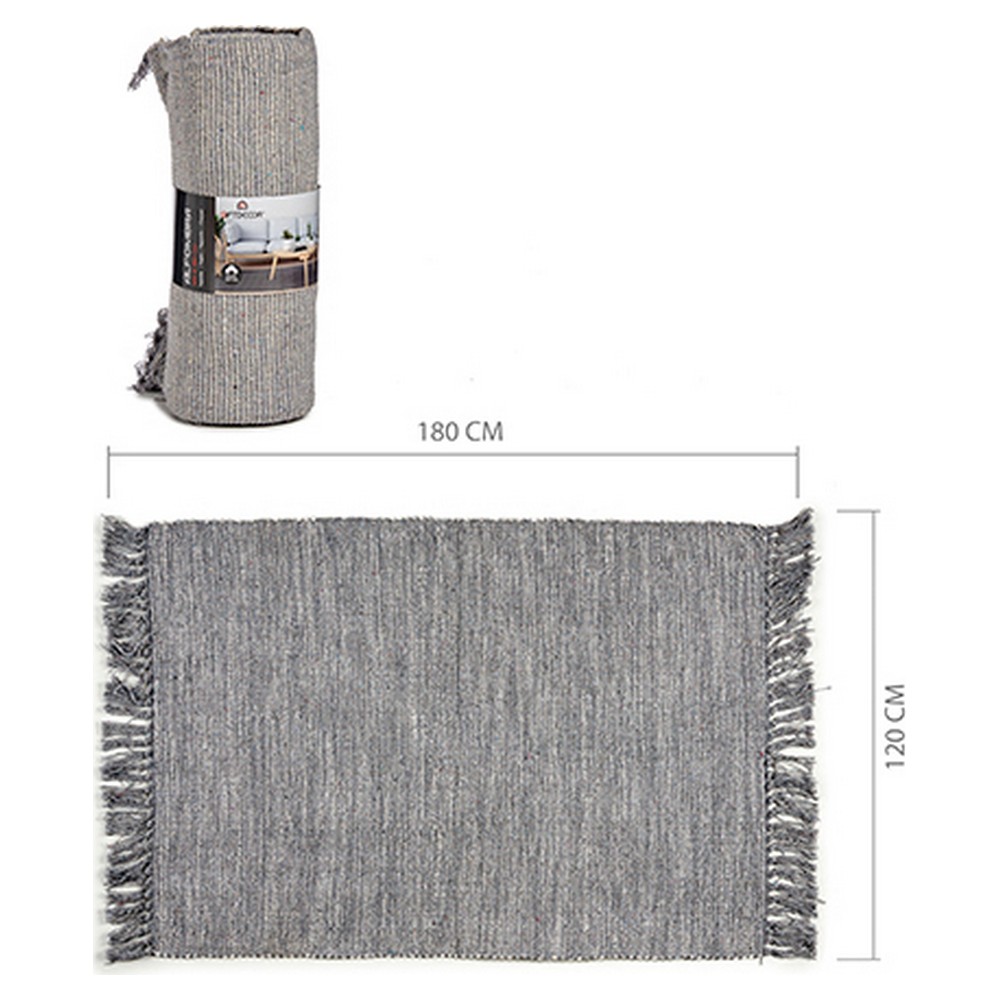 Carpet Grey Cotton (120 x 1 x 180 cm)