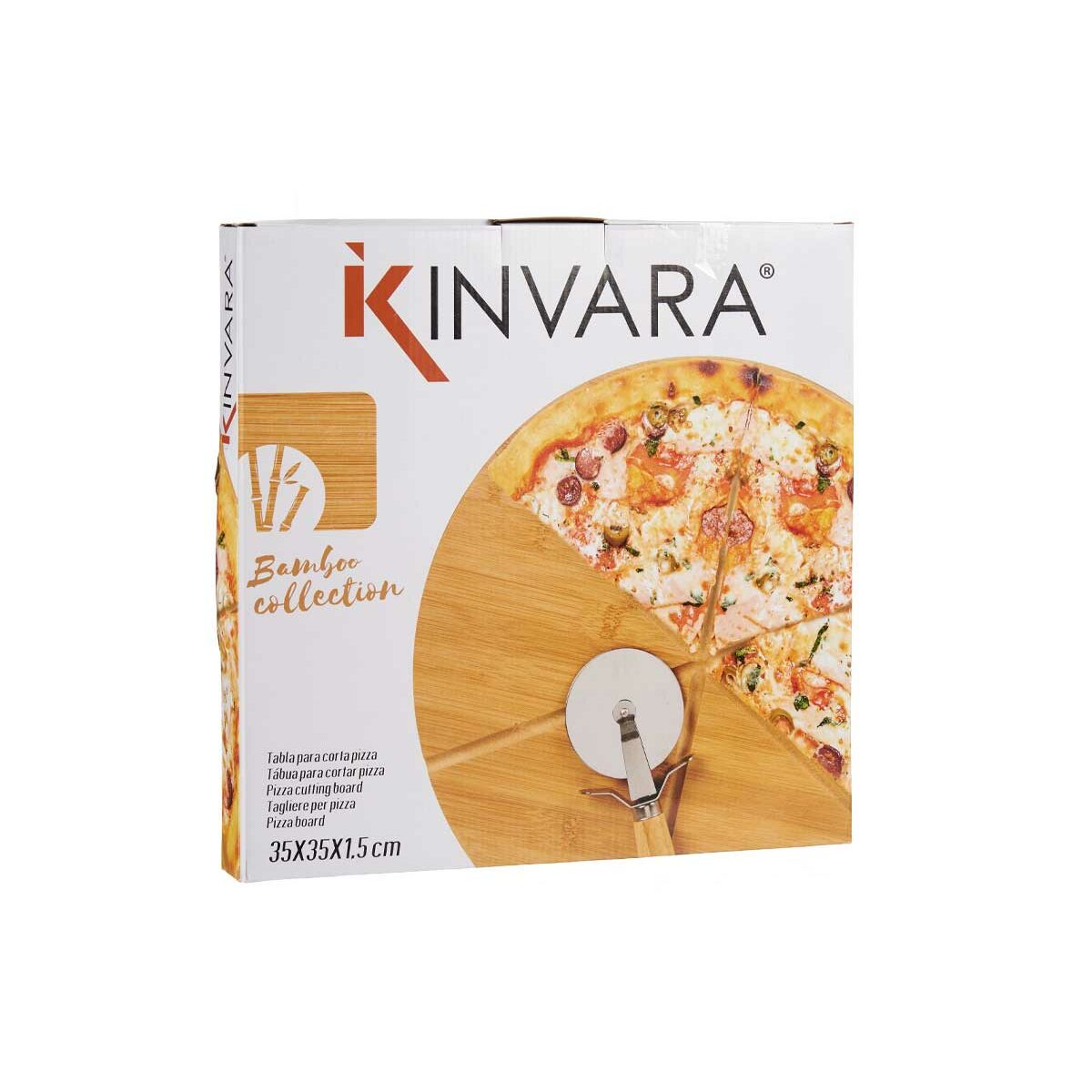 Cutting board Kinvara Brown 35,2 x 4 x 35,2 cm Pizza, view 3