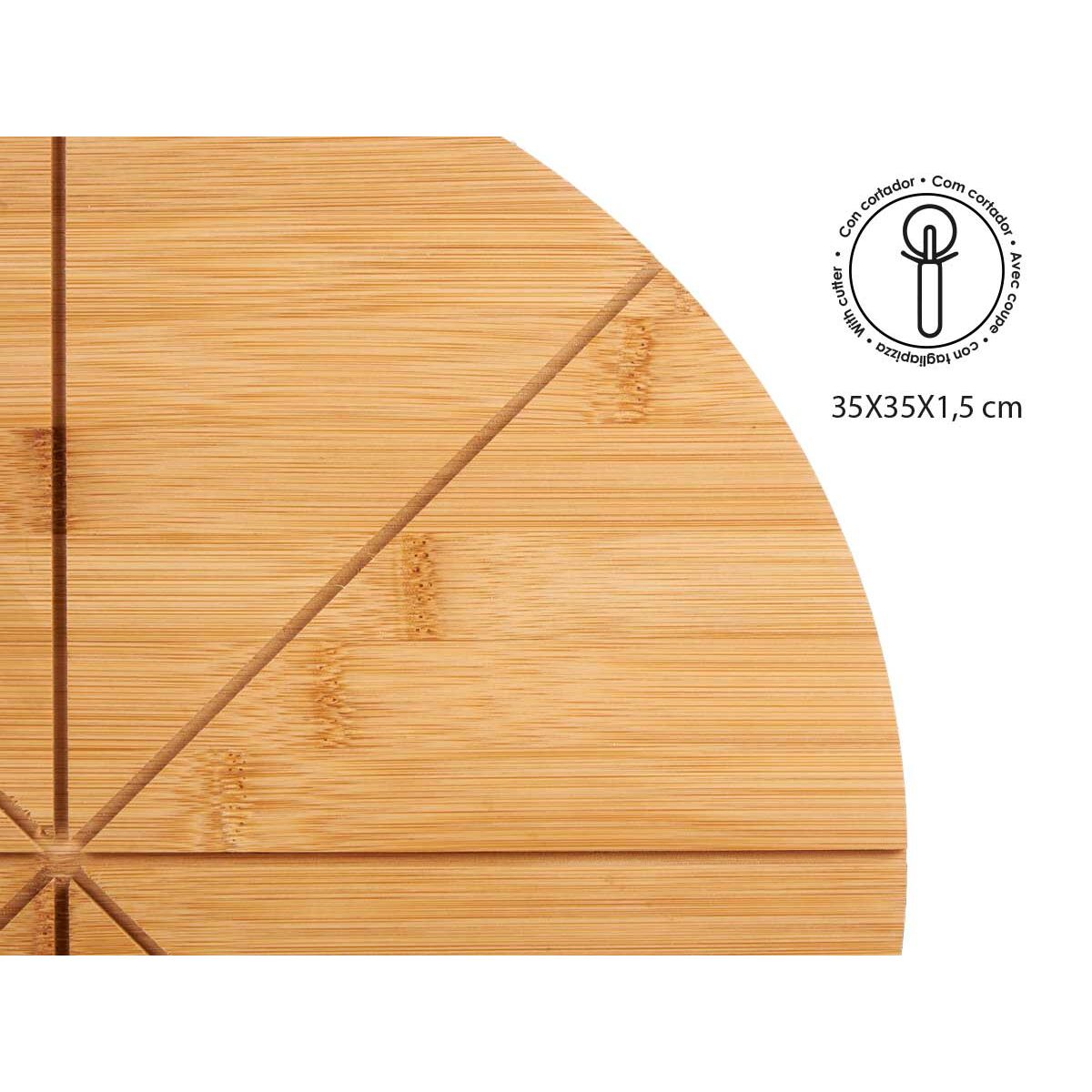 Cutting board Kinvara Brown 35,2 x 4 x 35,2 cm Pizza, view 2