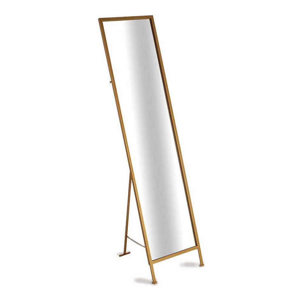 Free standing mirror Crystal Golden Metal (45 x 3,5 x 172 cm)