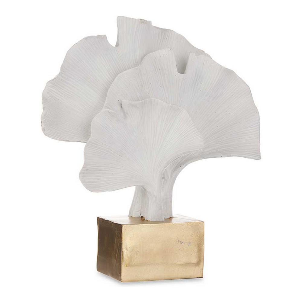 Dekorativ Figur Blomster Hvit polyresin (8 x 24,5 x 22 cm)