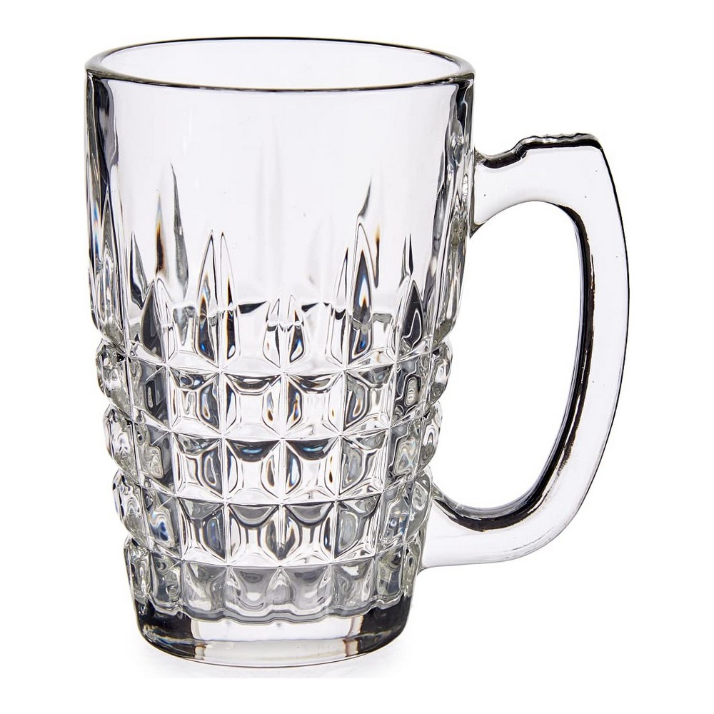 Beer Mug Squares Transparent Crystal (340 ml) (1 uds)