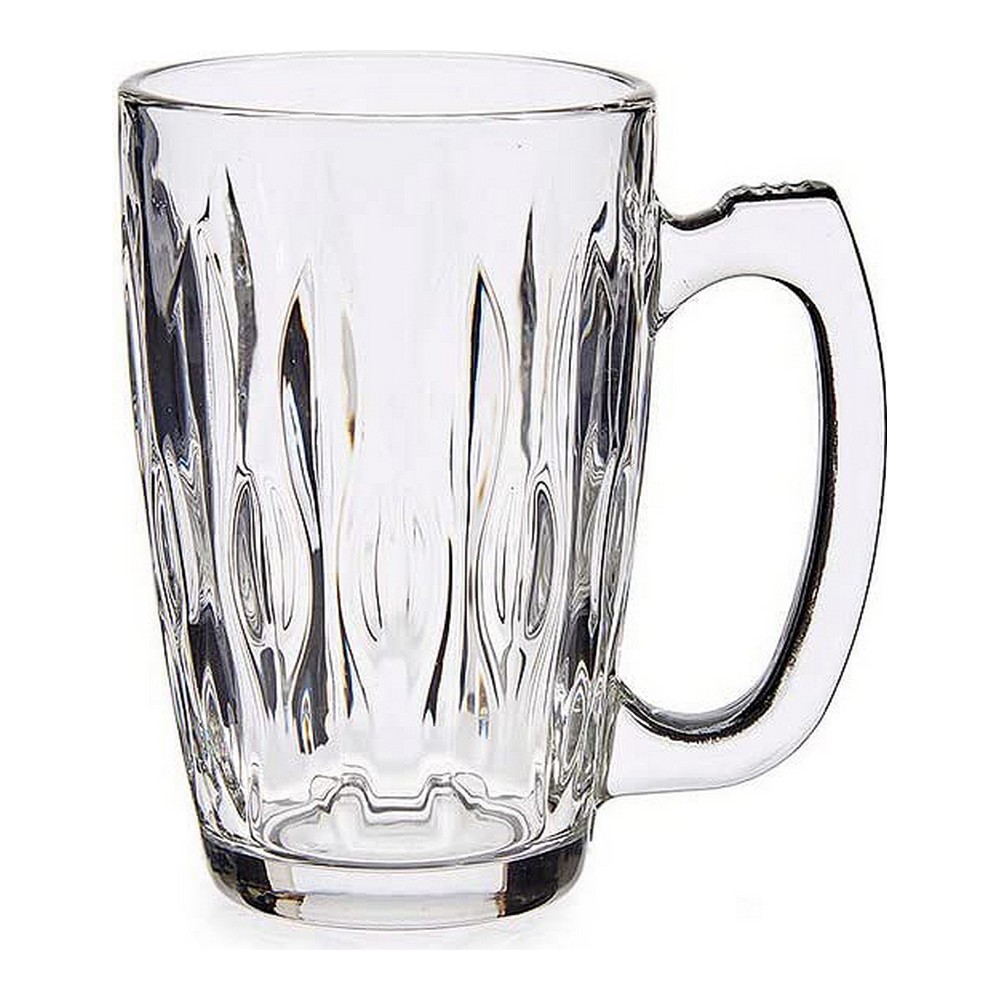 Beer Mug Abstract Transparent Crystal (340 ml) (1 uds)