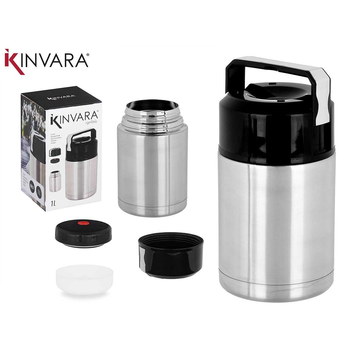 Image secondaire de Thermos pour aliments Kinvara Acero Noir Métal polypropylène 1 L 11,5 x 19,5 x 11,5 cm