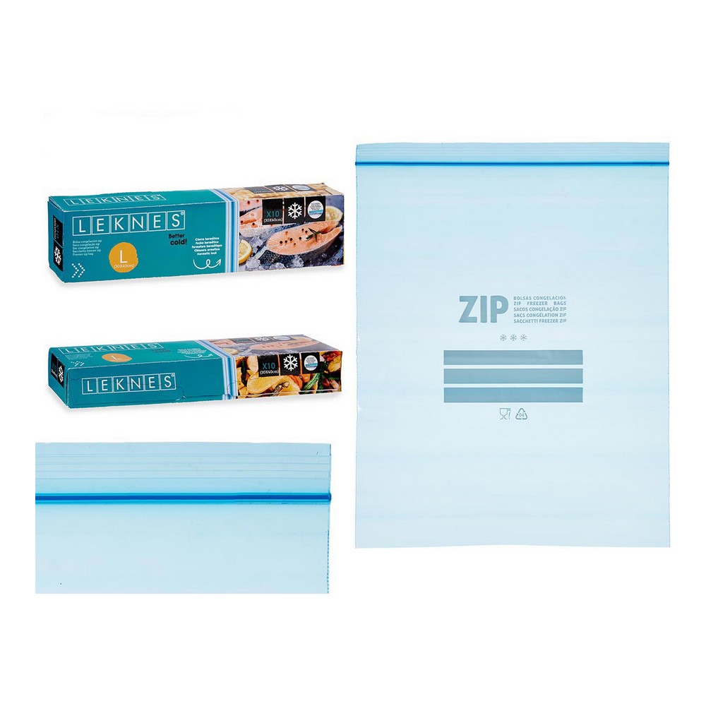 Freezer bag Blue Zip (7 L) (10 uds)