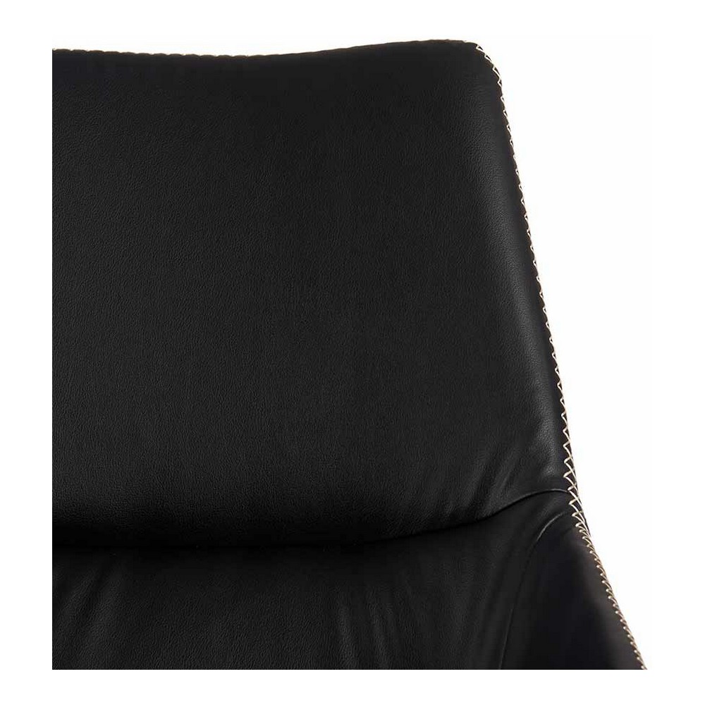 Sillón Negro Clásico Polipiel Acero (50 x 87 x 61 cm)