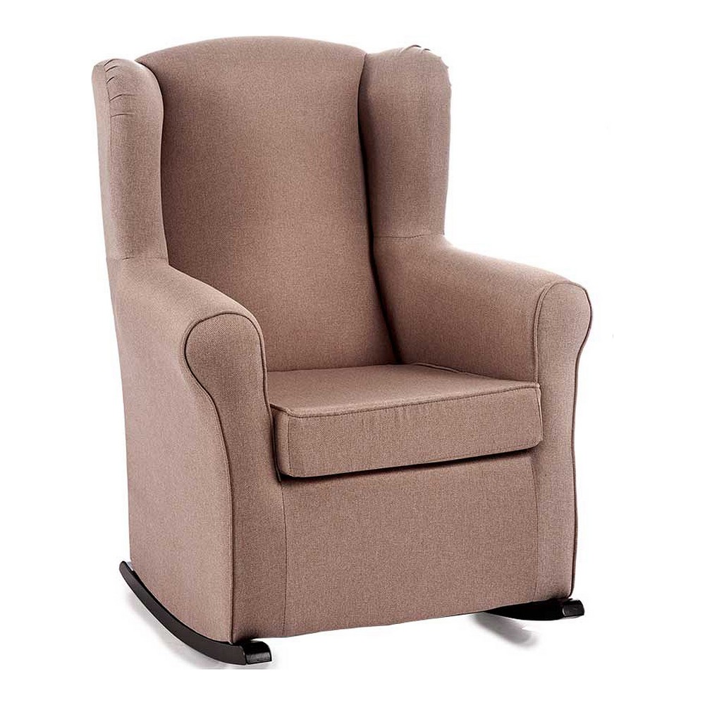 Armchair S3608688 Rocking Chair Beige Polyester Pine (70 x 97 x 75 cm)
