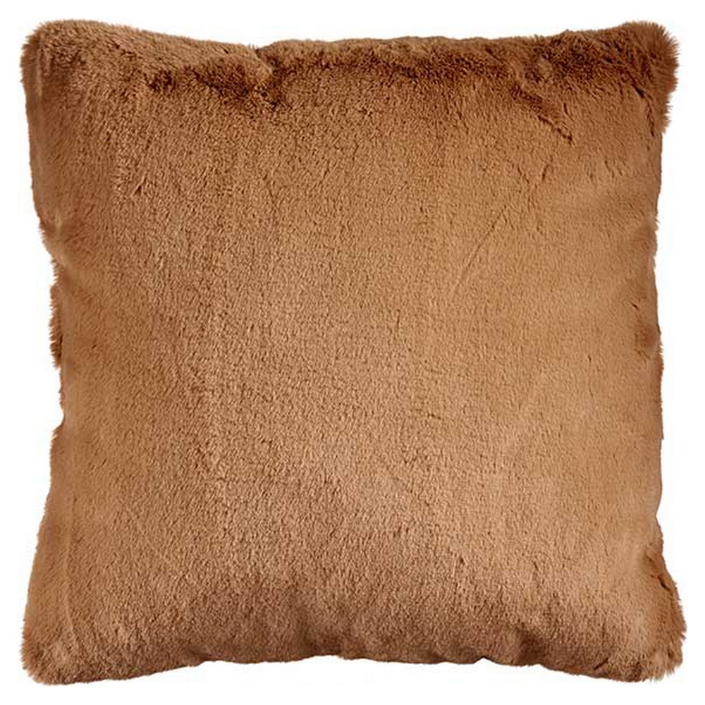 Cushion With hair Brown Synthetic Leather (40 x 2 x 40 cm)