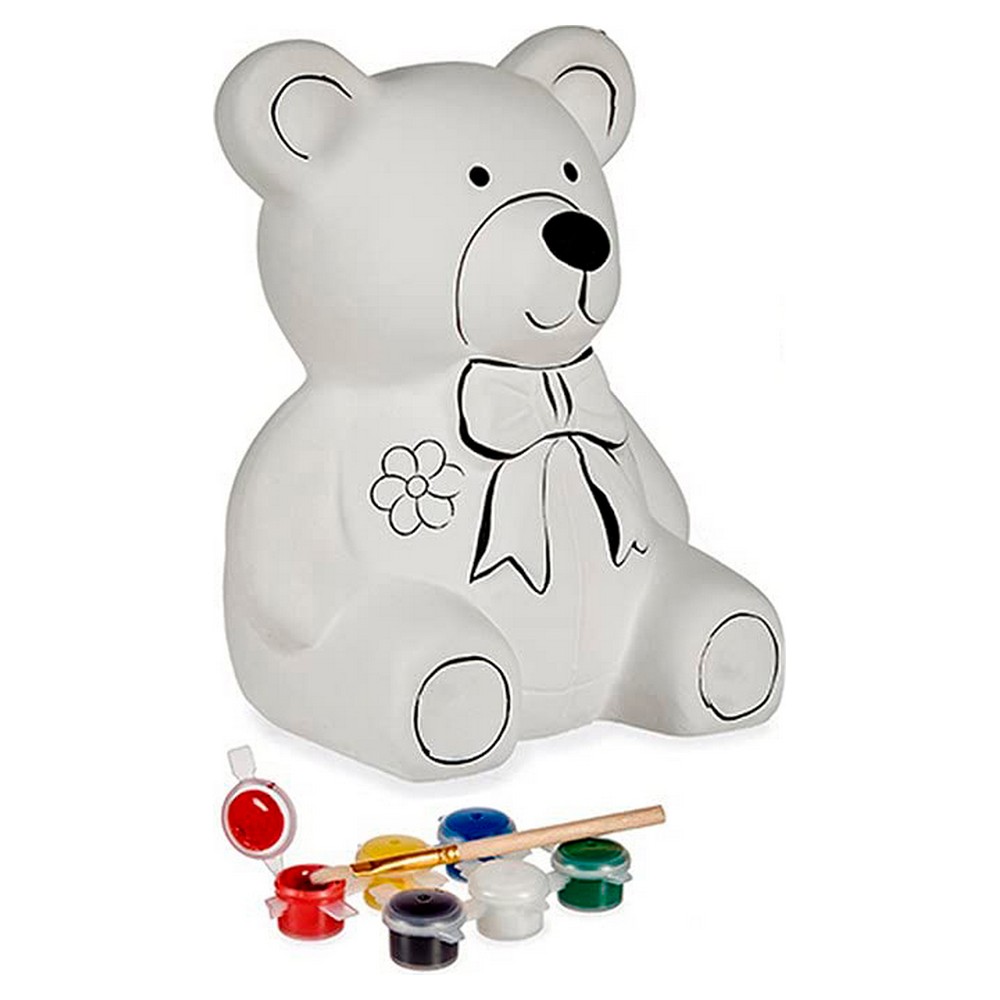 Paint Your Own Money Box Bear White Ceramic