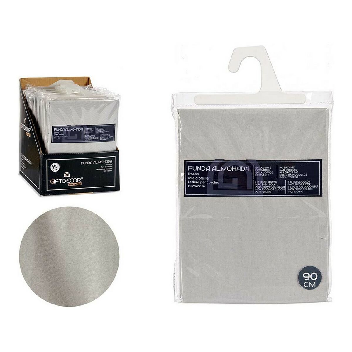 Pillowcase Grey 45 x 0,3 x 90 cm