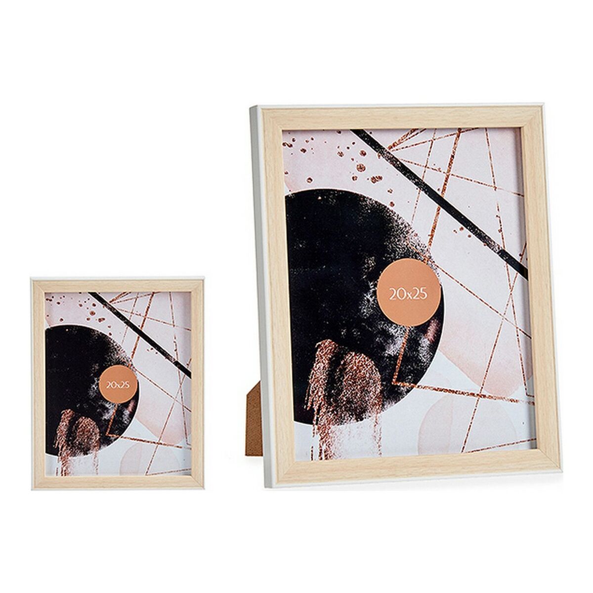 Image secondaire de Cadre photo Gift Decor WPC1920MG-4-WH WPC1920MG-4-WH Blanc Marron Bois verre polypropylène Plastique