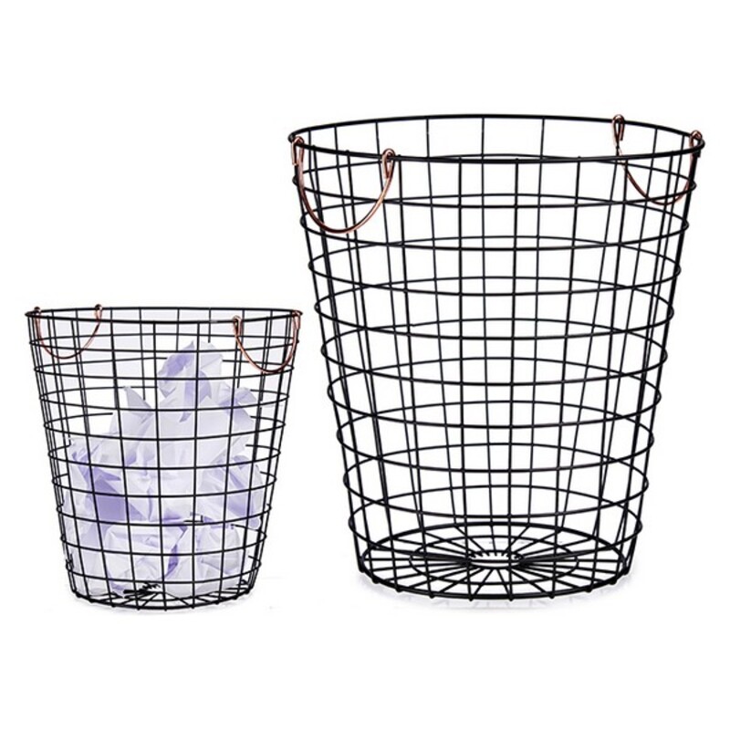 Basket Black Copper Steel (30 x 30 x 30 cm)