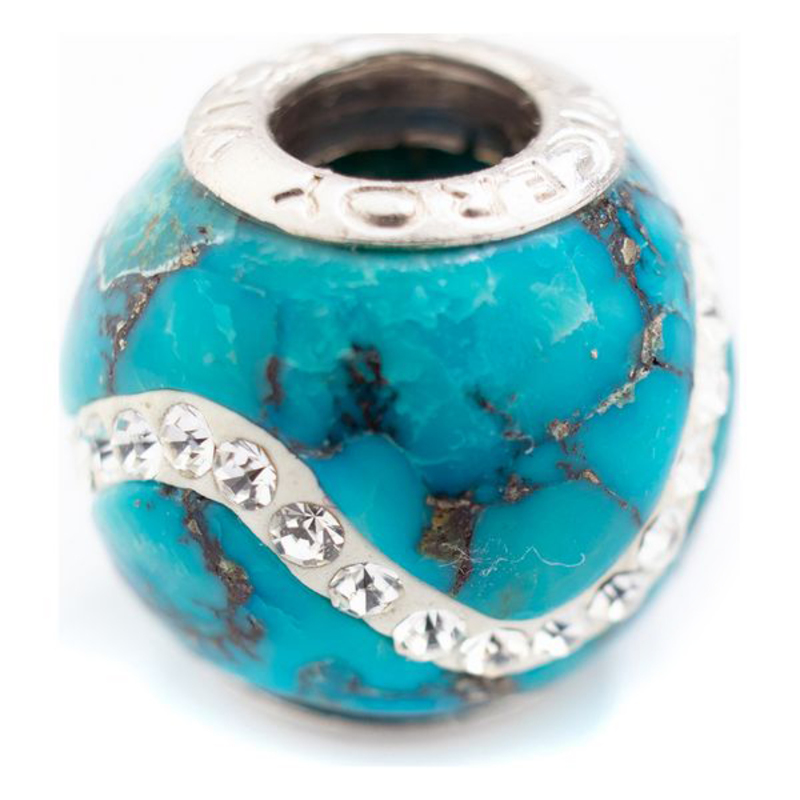 Perle de verre Femme Viceroy VMM0211-13 Turquoise Argenté (1 cm)