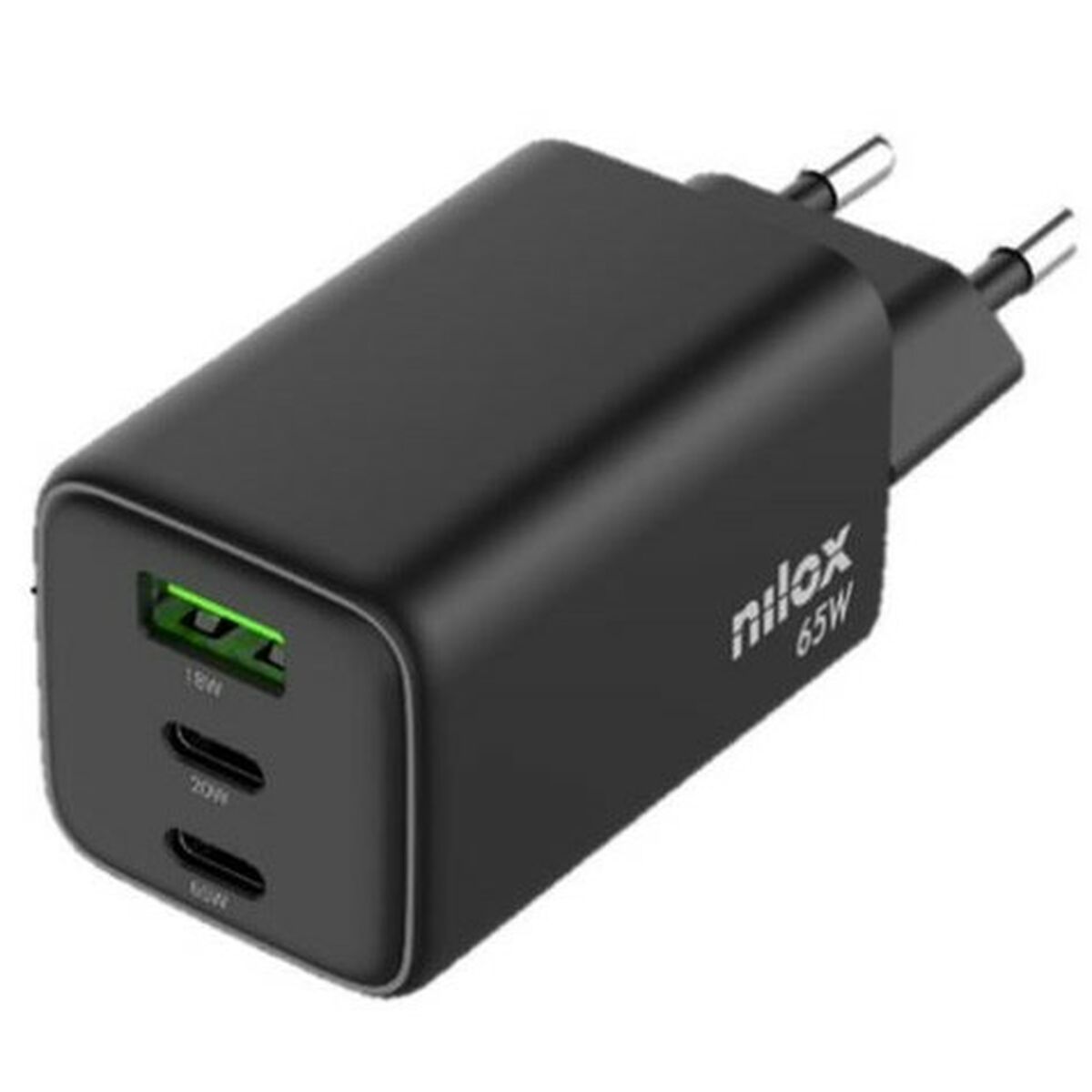 Afbeeldingen van Wall Charger Nilox NXGANUSBC65 Black (2 Units)
