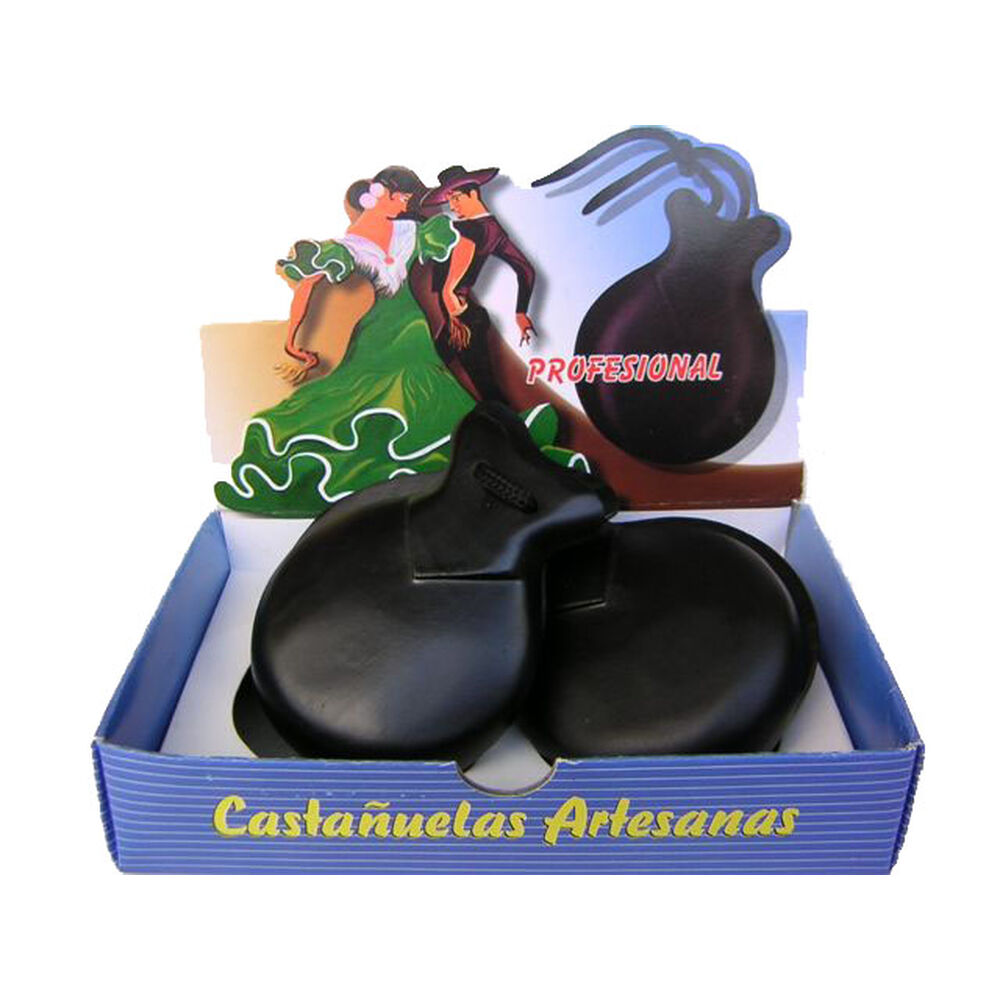 Castagnetten CASTAÑUELAS-BLK Zwart (9 x 7 cm)