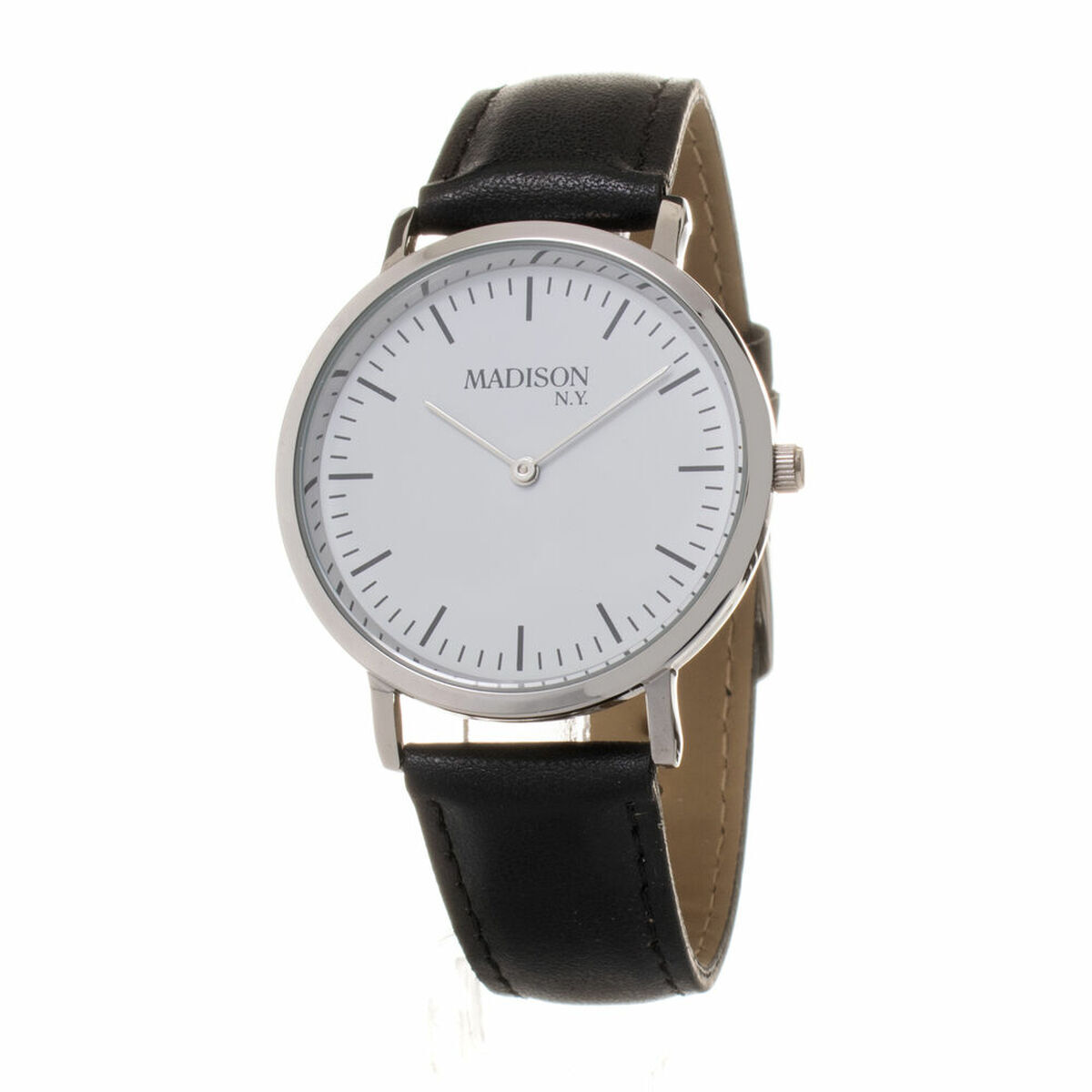 Horloge Uniseks Madison L490B-PN Wit Zwart (Ø 40 mm)