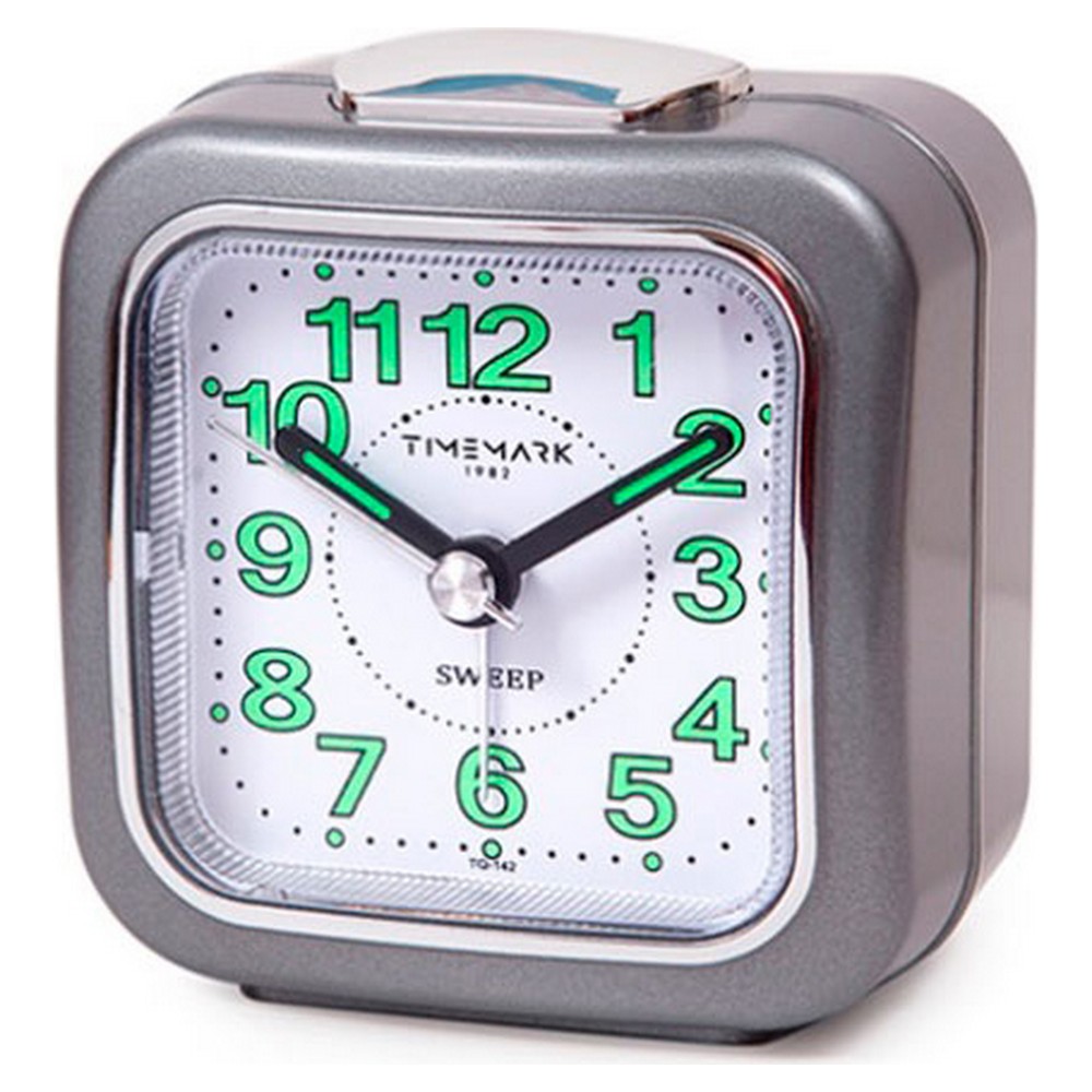 Analogue Alarm Clock Timemark Grey (7.5 x 8 x 4.5 cm)