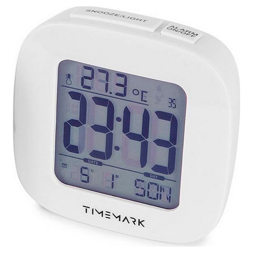 Pendule Réveil Timemark Blanc (9,5 x 9,5 x 4 cm)