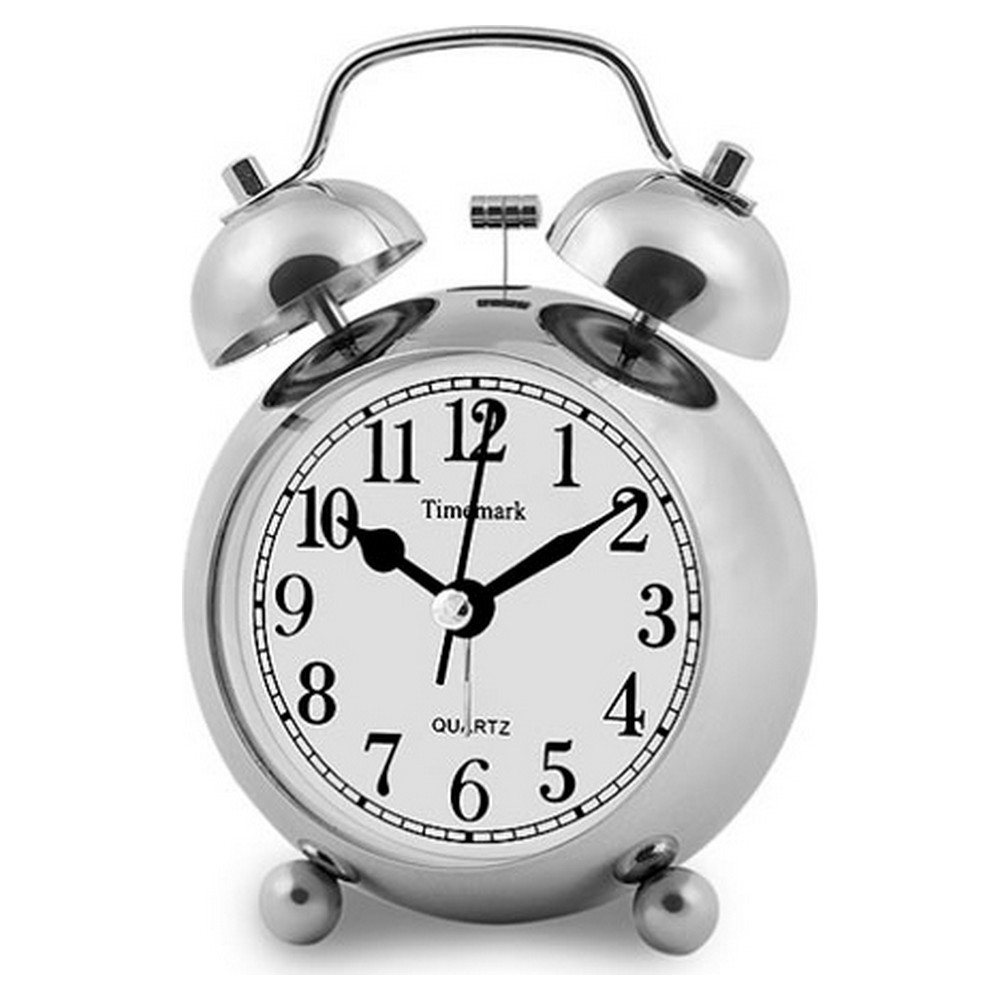 Analogue Alarm Clock Timemark Silver (9 x 13,5 x 5,5 cm)